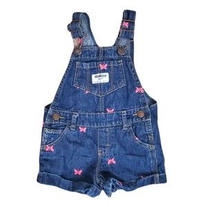 Osh Kosh B'gosh Overall Shorts with Pink Butterflies Size 9 Month